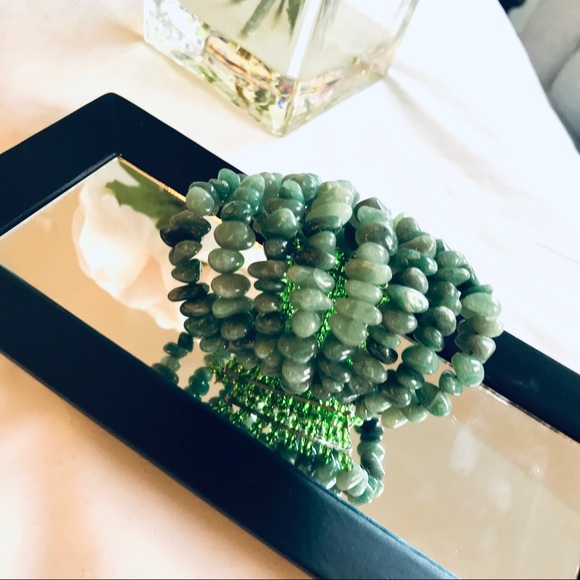 BoHo Handmade Beaded Chunky Bracelet - Green - Picture 4 of 8